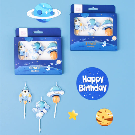 Astronaut Birthday Cake Candles for Fun Party Decoration Global Swanky 3