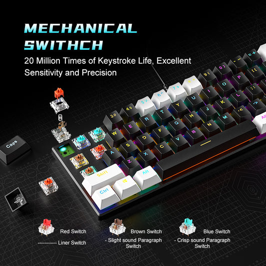 BD61 Mechanical Keyboard RGB Hot-Swappable Wired for Gaming globalswanky 03