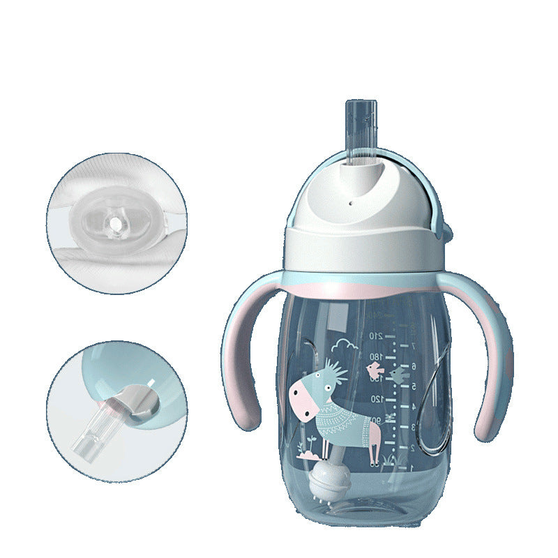 Baby Bottle with Straw Handle Wide Mouth for Daily Feeding Global Swanky 1  