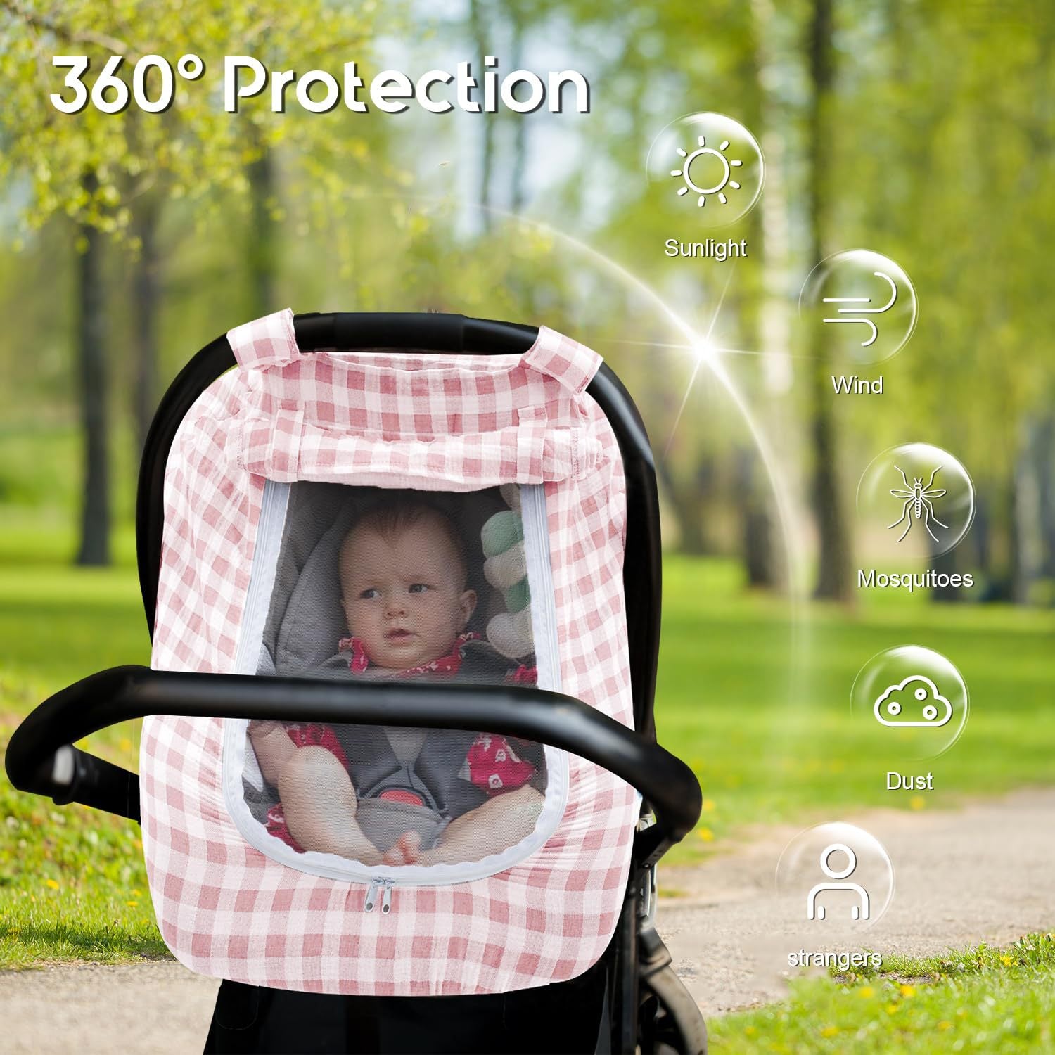 Baby Stroller Mesh Protective Cover for Safer Outdoor Walks Global Swanky 1