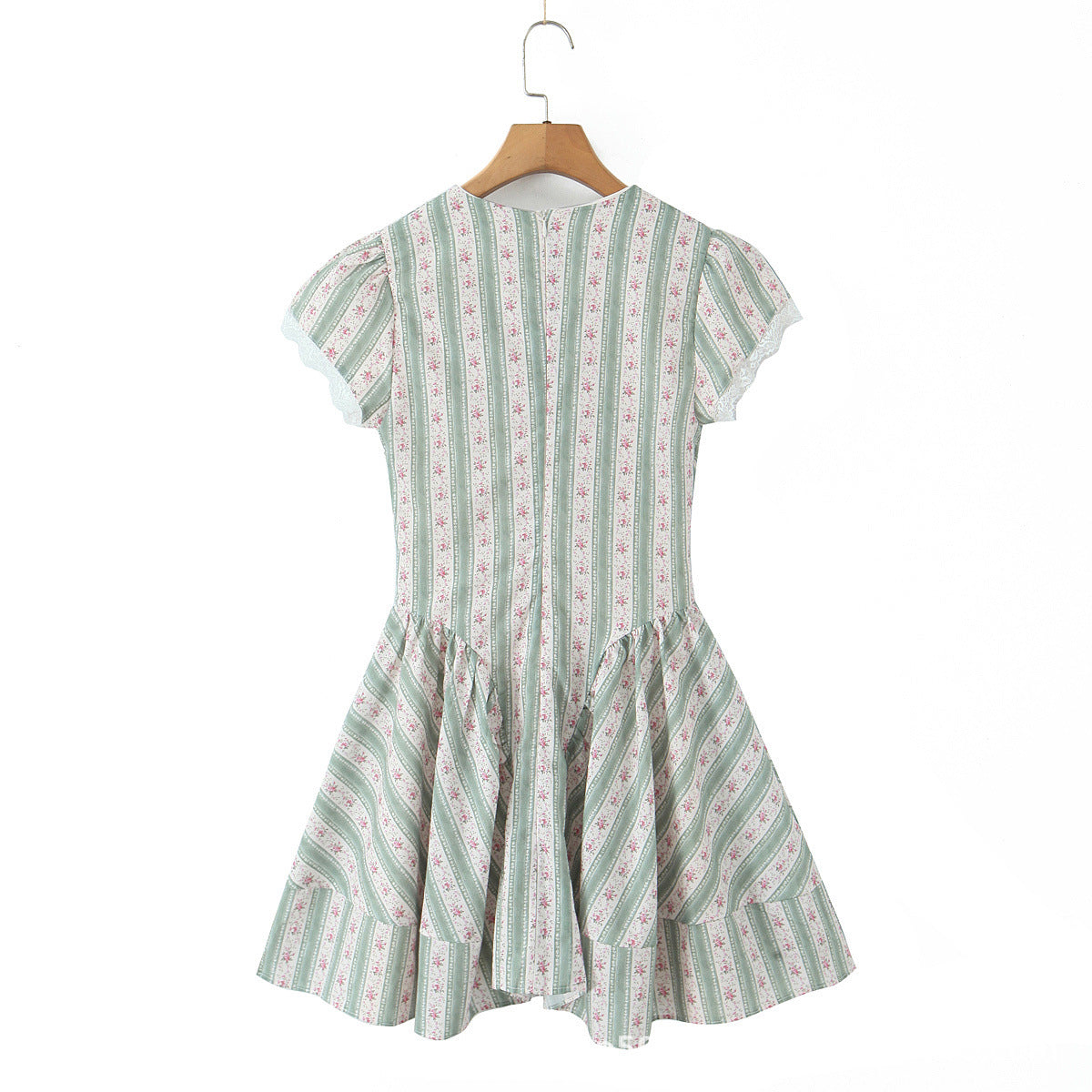  Beautiful French-style Floral Print Mini Dress with Bow Lace
global-swanky 2
