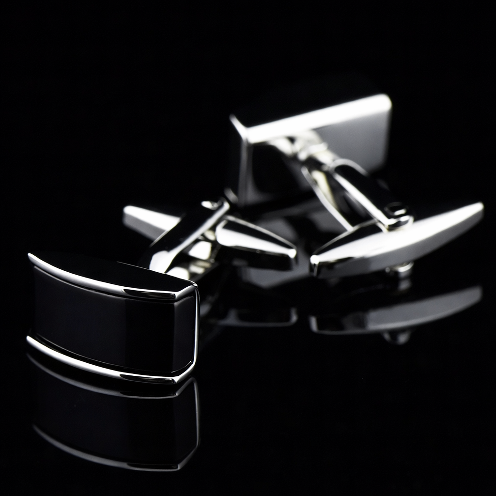  Black Agate Cufflinks – Curved Design for Sophisticated Style
global-swanky-3