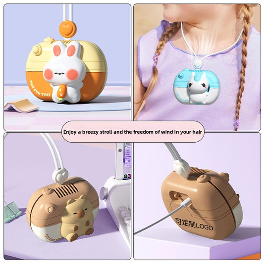 Bladeless USB Neck Hanging Fan with Rechargeable Battery global-swanky- 3