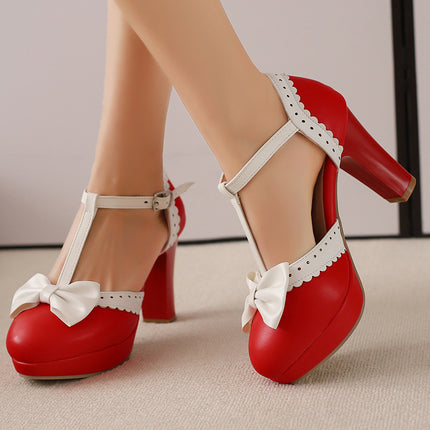 Bow-Embellished Closed-Toe Hollow-Out High-Heeled Sandals global swanky 2
