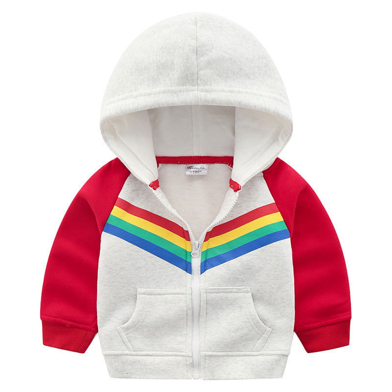  Boys Rainbow Print Zipper Hoodie Sweatshirt – Trendy & Cozy
global-swanky 1
