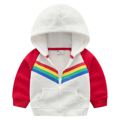  Boys Rainbow Print Zipper Hoodie Sweatshirt – Trendy & Cozy
global-swanky 1