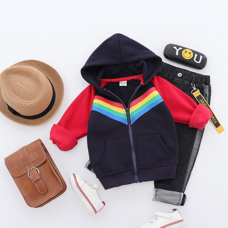  Boys Rainbow Print Zipper Hoodie Sweatshirt – Trendy & Cozy
global-swanky 2