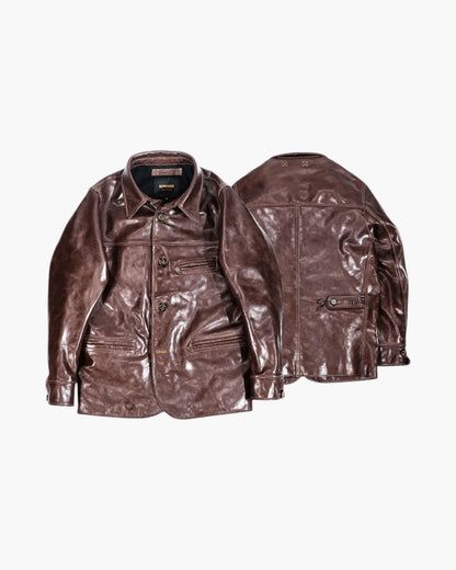 Men’s Mid-Length Heavy-Duty Leather Jacket Durable & Stylish