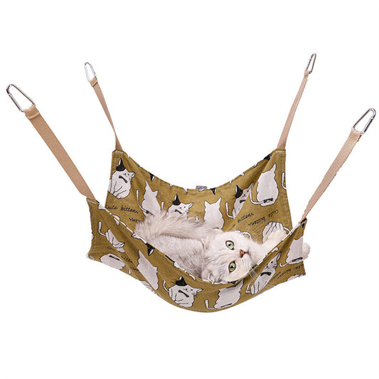 Breathable Cat Cotton Linen Hammock Wear Resistant Multicolor Cat Cage Hanging Bed Soft With Hanging Hook Cat Hammock Bed Summer Global swanky 2