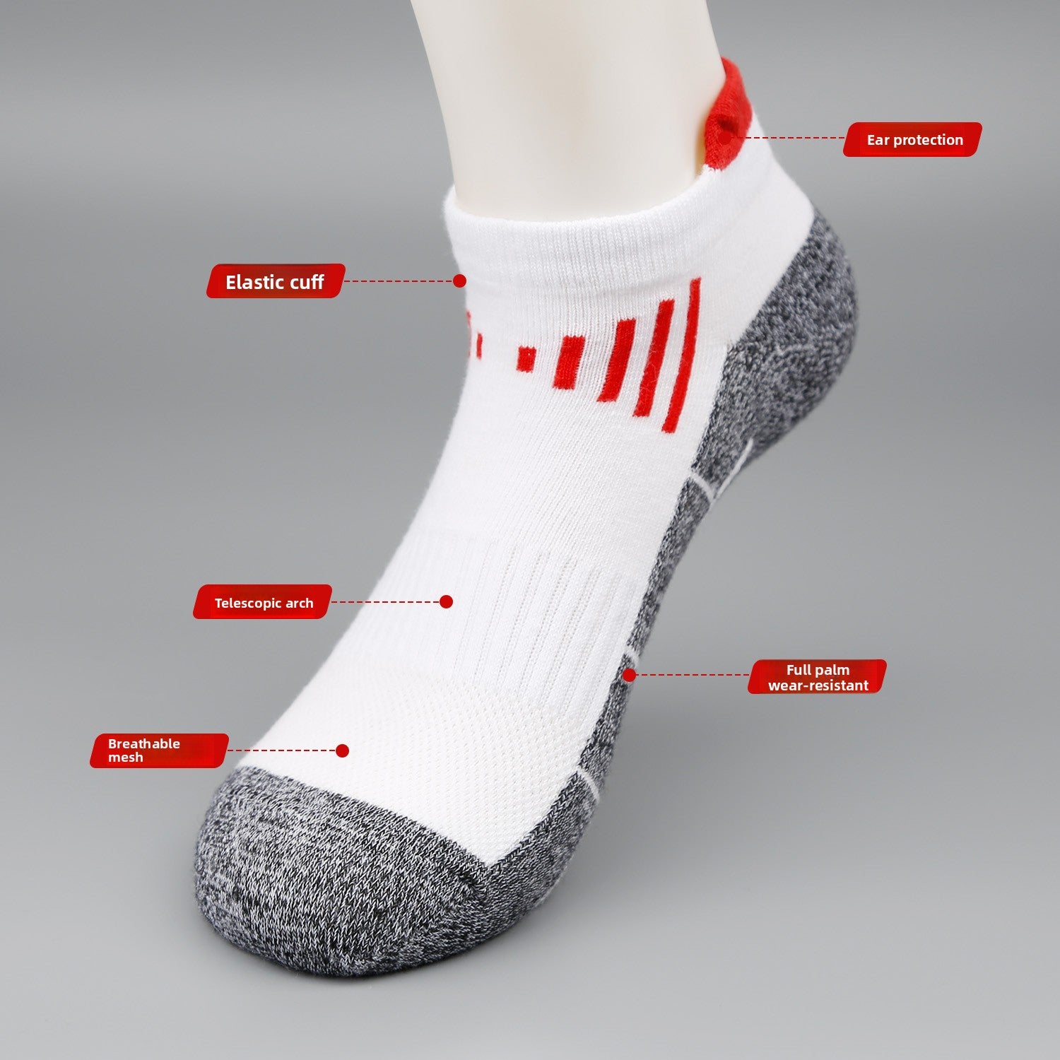 Breathable Cotton Sports Socks for Running Training Comfort globalswanky  02