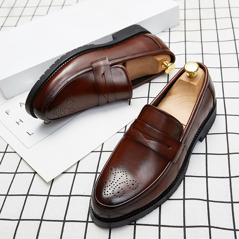British Business Men's Formal Leather Shoes for Work Style Global swanky 1