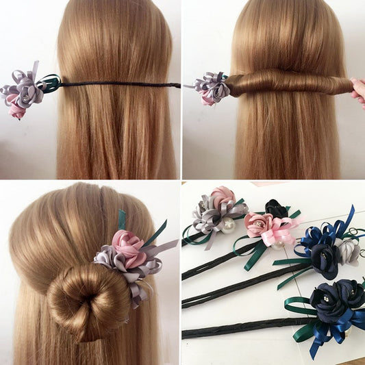 Bun Hair Half Bun Pearl Flower Hair Korean Hair Accessory global swanky 1