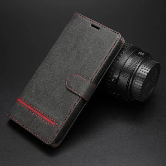 Business Pure Color Phone Flip Card Slot Holder Leather Case Global swanky 2