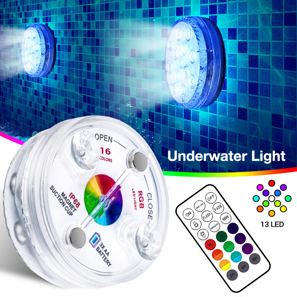 Buy 13 LED Submersible Light – Suction Cup & RF Remote Control globalswanky 01