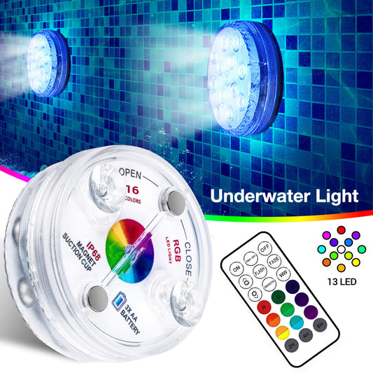 Buy 13 LED Submersible Light – Suction Cup & RF Remote Control globalswanky 01
