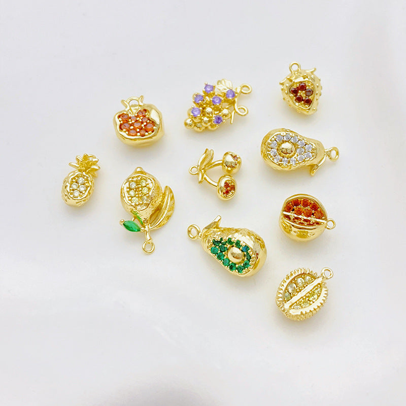 Buy 14K Gold Plated Zircon Studded Fruit Pendant Fashion Jewelry global swanky 2