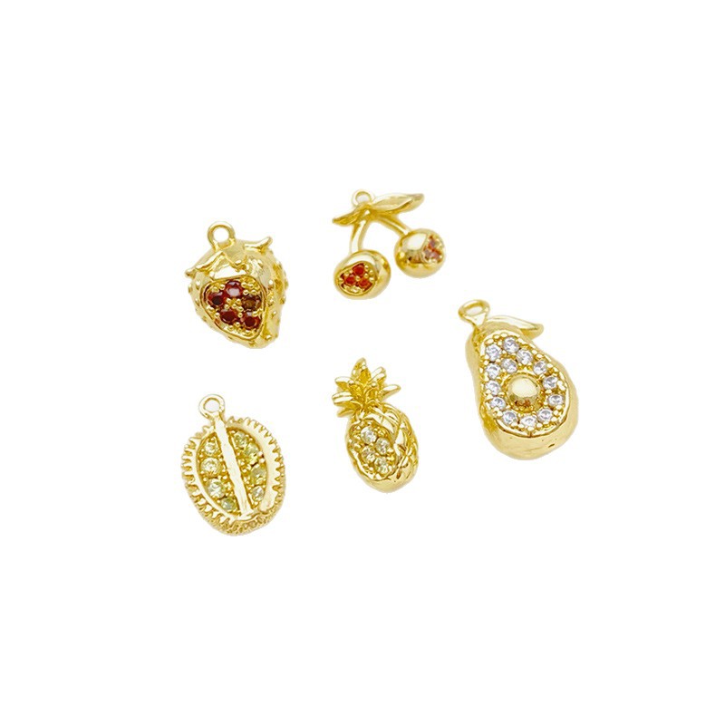 Buy 14K Gold Plated Zircon Studded Fruit Pendant Fashion Jewelry global swanky 3