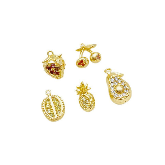 Buy 14K Gold Plated Zircon Studded Fruit Pendant Fashion Jewelry global swanky 3
