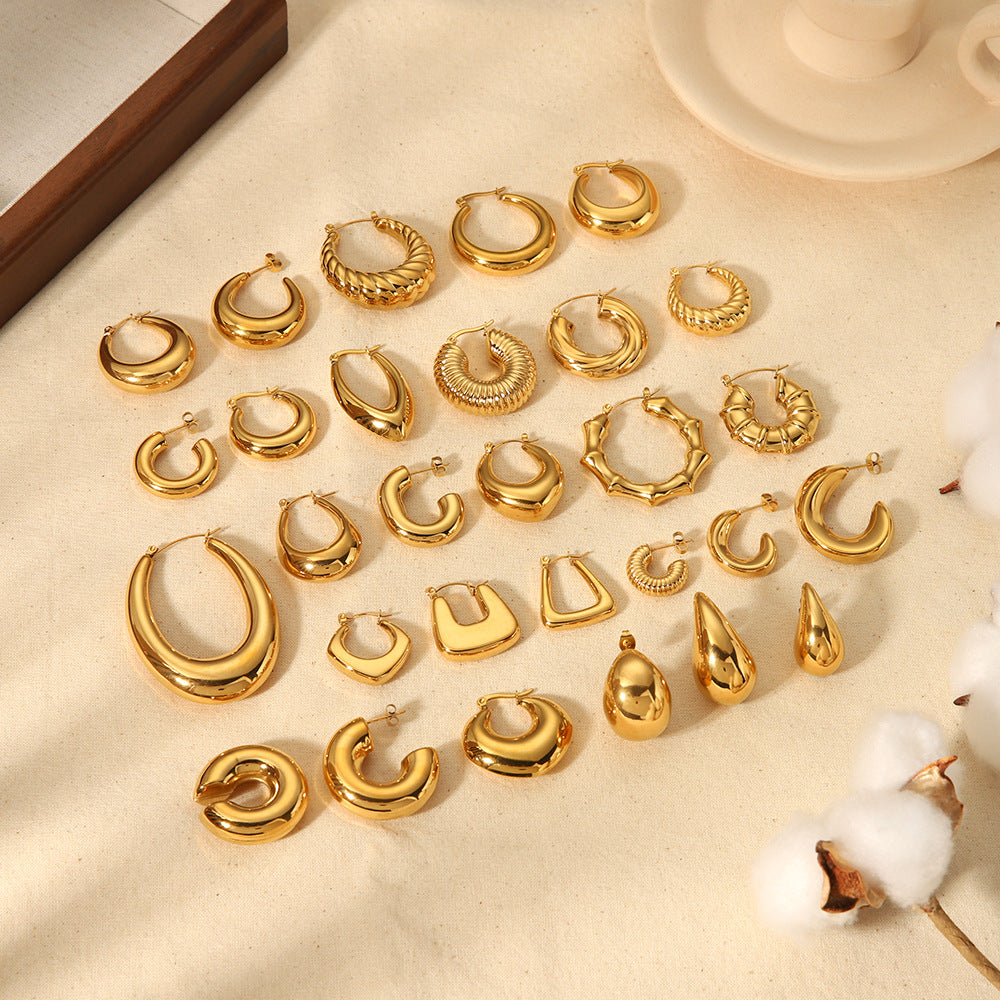 Buy 18K Gold Stainless Steel Earrings That Wont Fade for Women global swanky 1