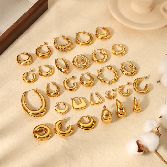 Buy 18K Gold Stainless Steel Earrings That Wont Fade for Women global swanky 1