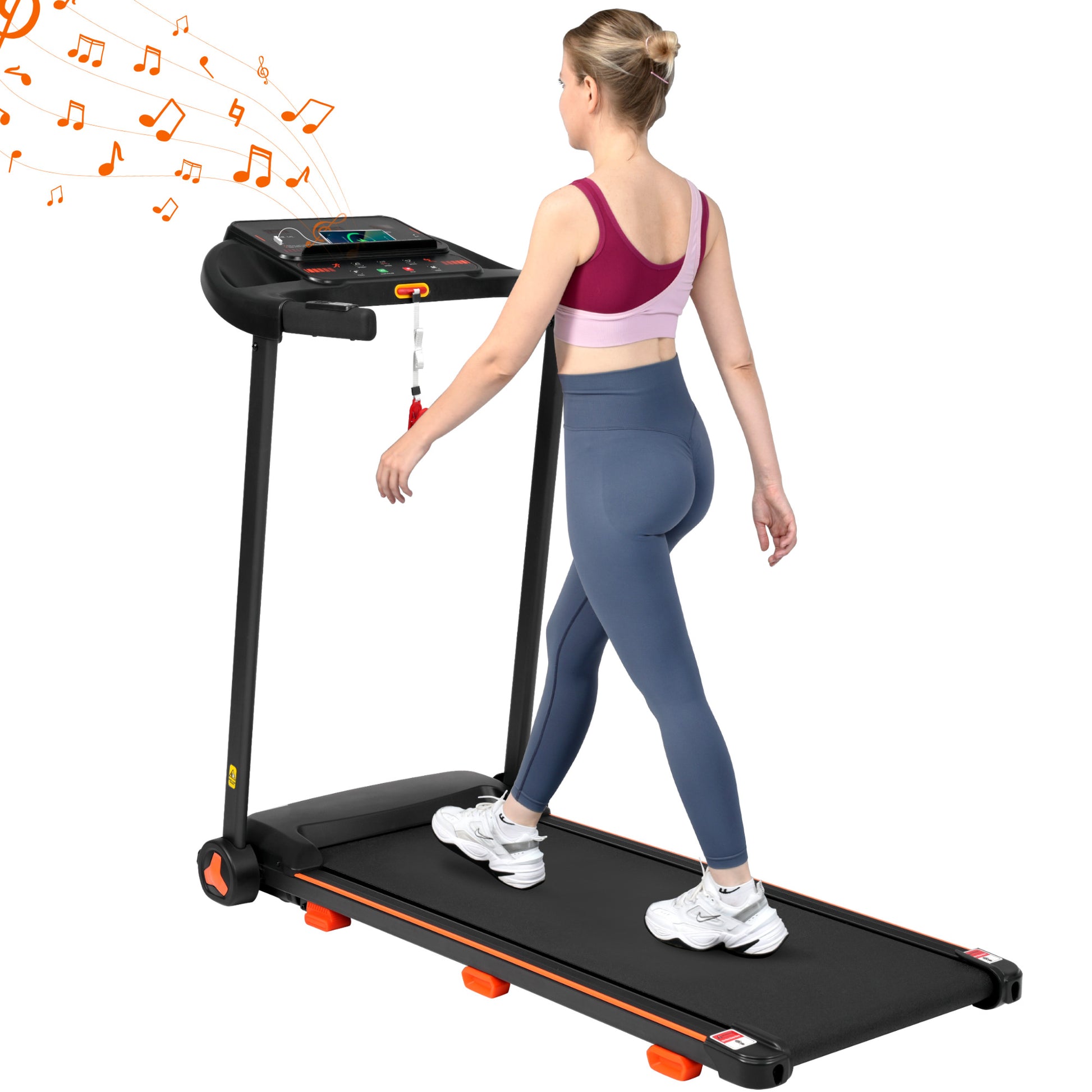 Buy 2.5HP Silent Folding Treadmill with Heart Rate Sensor Home global swanky 1