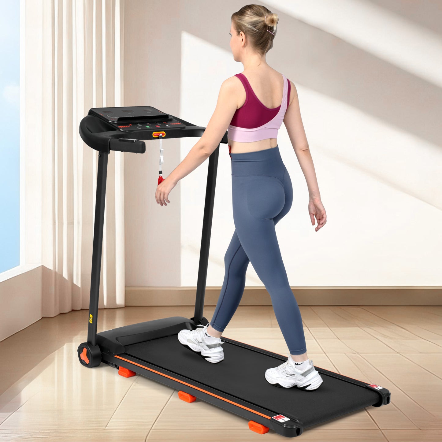 Buy 2.5HP Silent Folding Treadmill with Heart Rate Sensor Home global swanky 3
