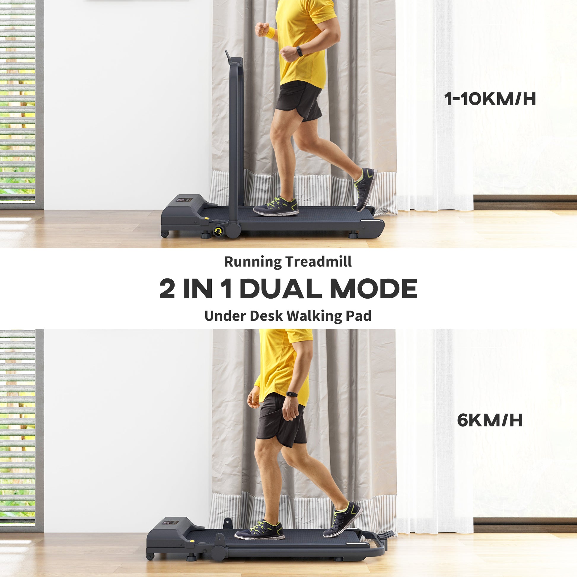 Buy 2.5HP Walking Pad Treadmill Folding Under Desk Remote Use global swanky 2