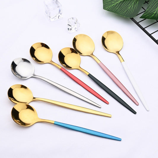 Buy 24PCS White Gold Dinnerware Set Stainless Steel Knife Fork global swanky 2