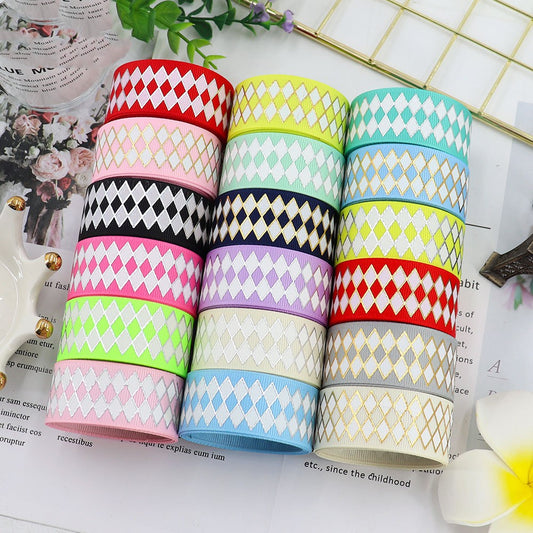 Buy 25mm Bronzing Geometric Rib Ribbon – Stylish Craft Ribbon global swanky 1