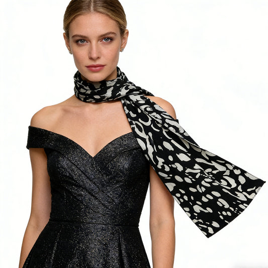 Buy 2pcs Abstract Long Scarf Bold Gallery Print for All Occasions global swanky 3