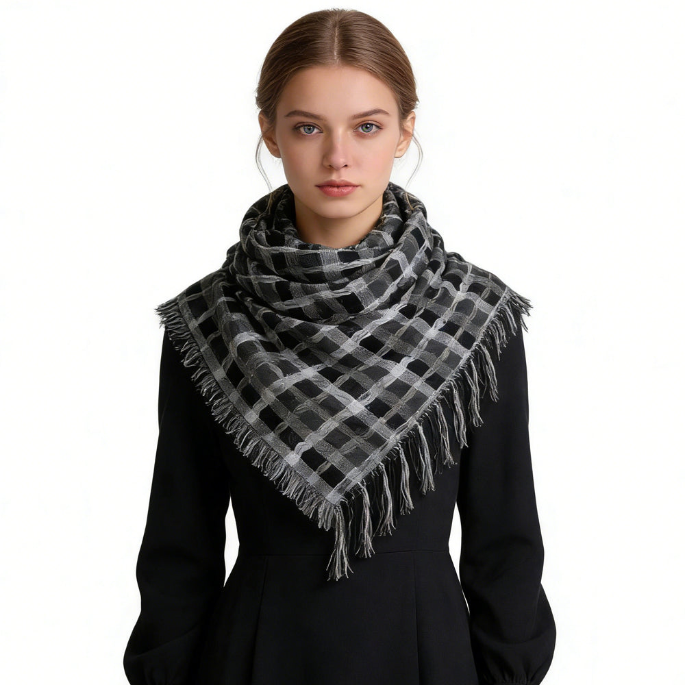 Buy 2pcs Grey Leopard Printed Square Scarf for Party & Daily Wear global swanky 3