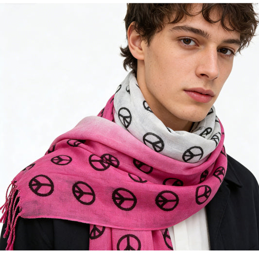 Buy 2pcs Hot Pink Semi Sheer Scarf Subtle Style for Women Men global swanky 2