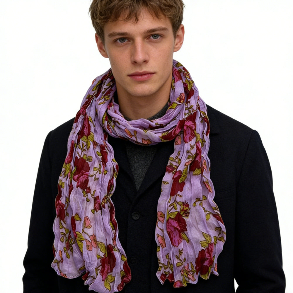 Buy 2pcs Magenta Crinkle Scarf – Printed Polyester Daily Wear global swanky 1