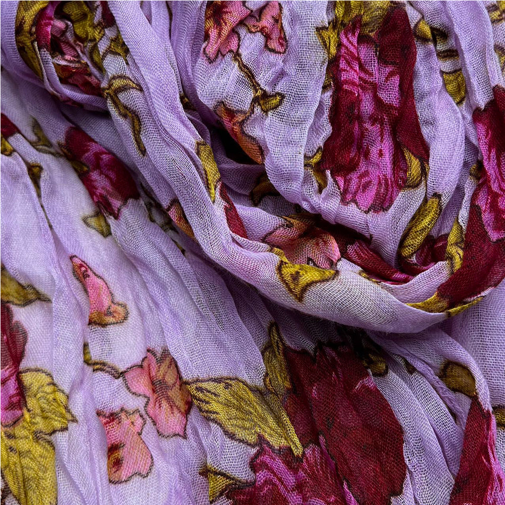 Buy 2pcs Magenta Crinkle Scarf – Printed Polyester Daily Wear global swanky 2