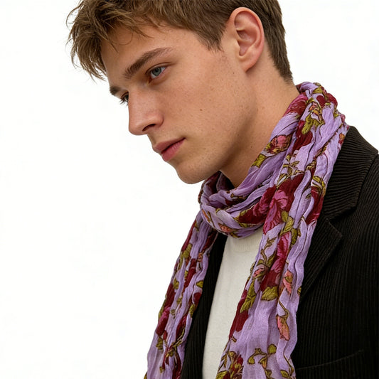 Buy 2pcs Magenta Crinkle Scarf – Printed Polyester Daily Wear global swanky 3