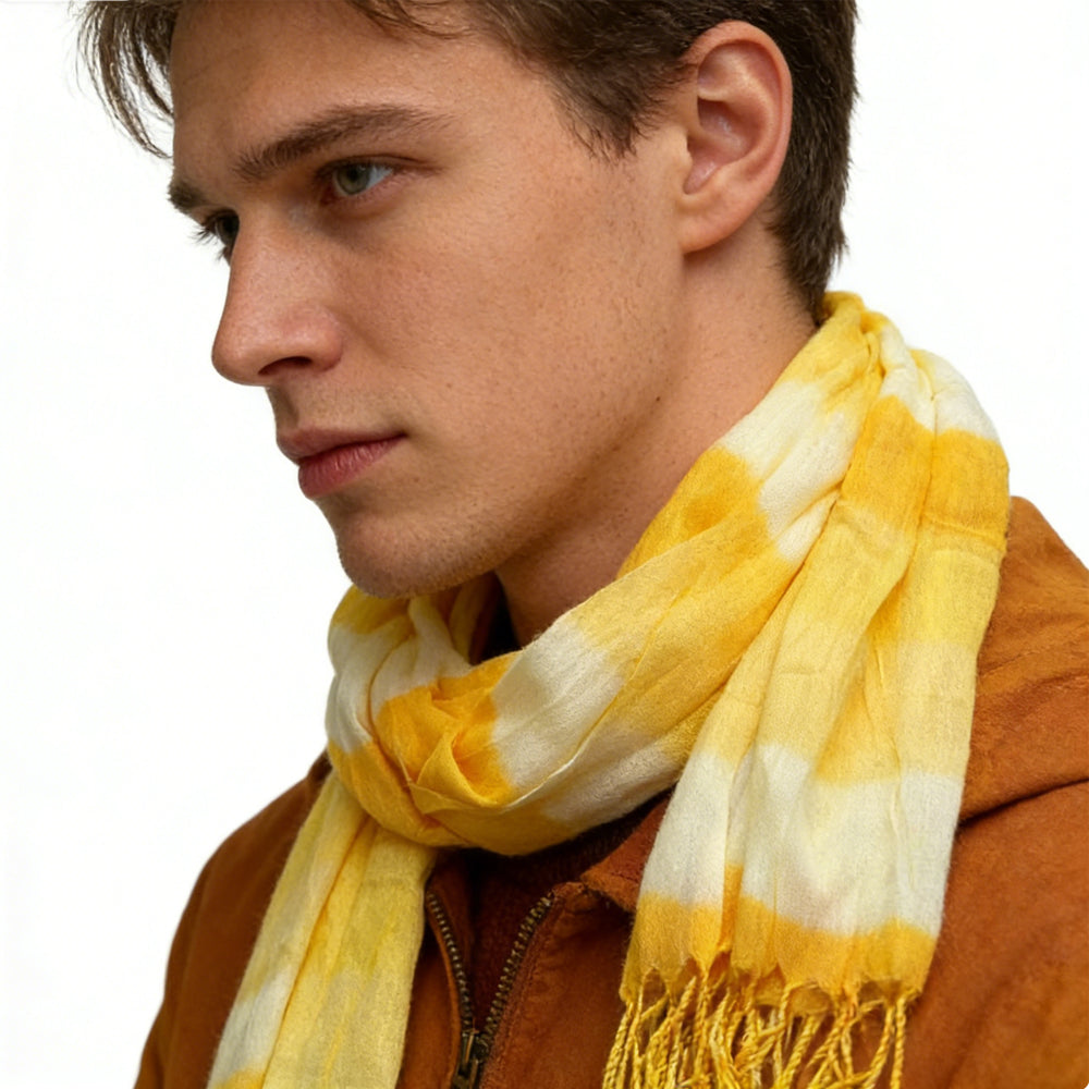 Buy 2pcs Sunshine Boho Scarf – Yellow Floral Printed Wrap Set global swanky 3
