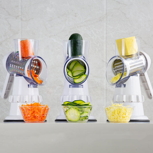 Buy 3-in-1 Vegetable Slicer – Round Chopper, Shredder & Cutter globalswanky 03
