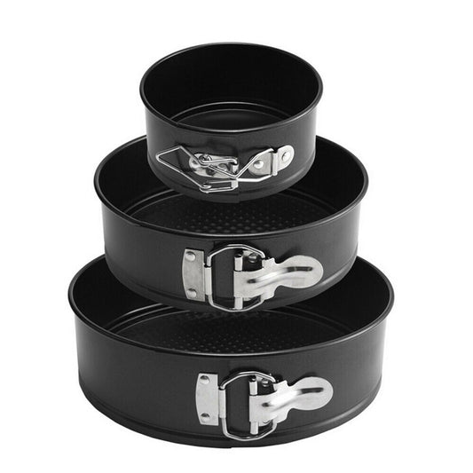Buy 3PCS Non-Stick Springform Cake Mold Round Baking Pan Set global swanky 2
