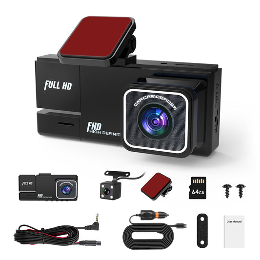 Buy 3 Channel Car Dash Camera FHD 1080P WiFi with Night Vision globalswanky 03