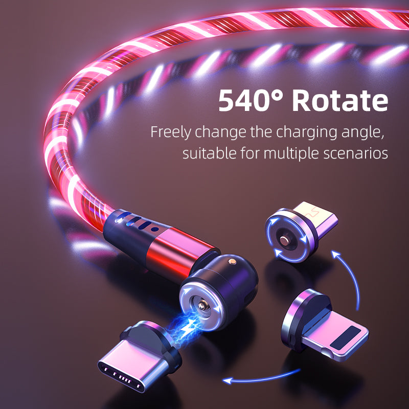 Buy 540° Rotating Luminous Magnetic Fast Charge Cable for Mobile globalswanky 01