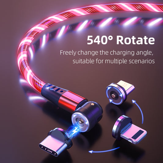 Buy 540° Rotating Luminous Magnetic Fast Charge Cable for Mobile globalswanky 01