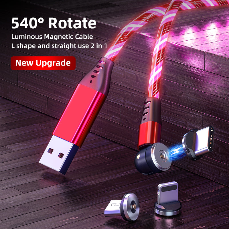 Buy 540° Rotating Luminous Magnetic Fast Charge Cable for Mobile globalswanky 02