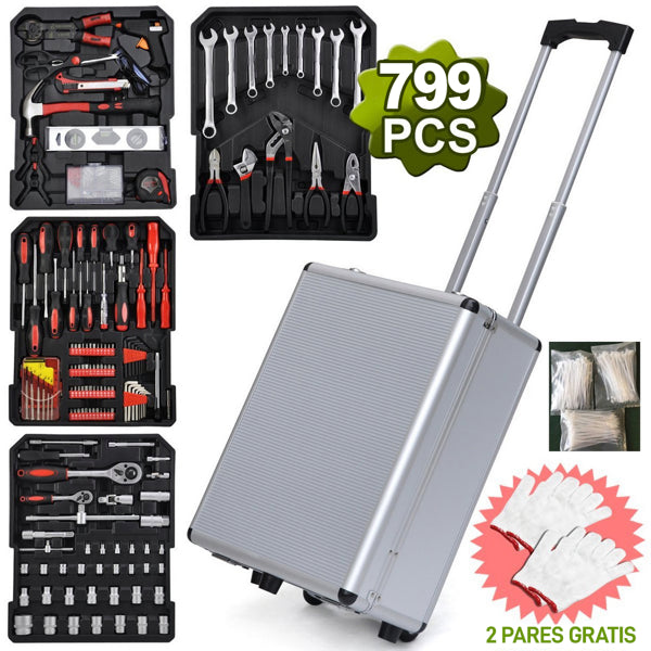 Buy 799pcs Aluminum Trolley Tool Set Silver with Case Best Deal global swanky 1