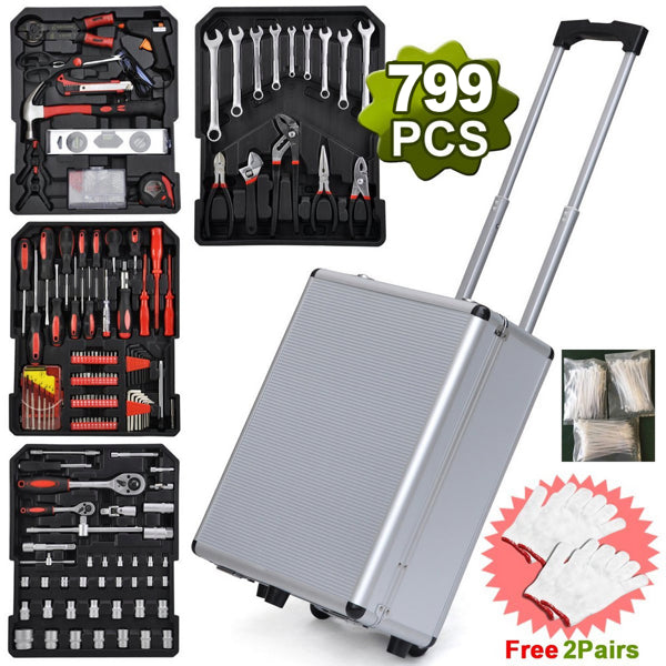 Buy 799pcs Aluminum Trolley Tool Set Silver with Case Best Deal global swanky 2