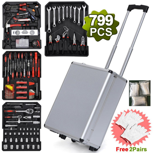 Buy 799pcs Aluminum Trolley Tool Set Silver with Case Best Deal global swanky 2