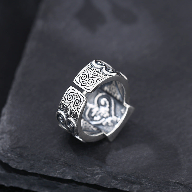 Buy 925 Sterling Silver Poker Card Ring – Open-End Adjustable global swanky 2