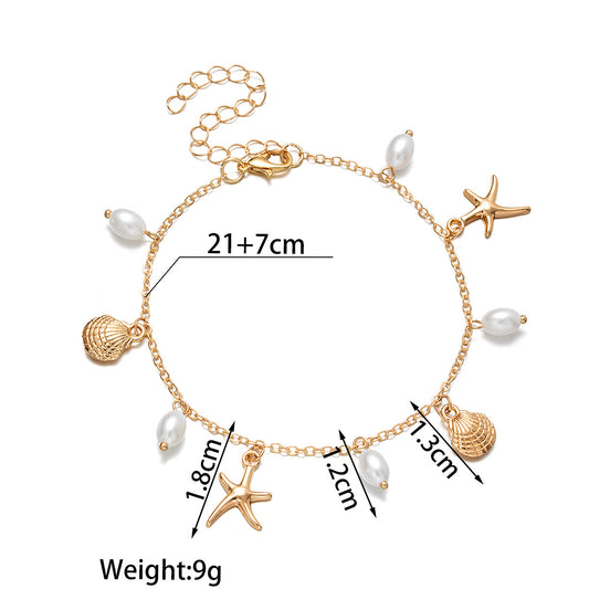 Buy Adjustable Alloy Starfish Pendant Anklet for Women Today globalswanky 03