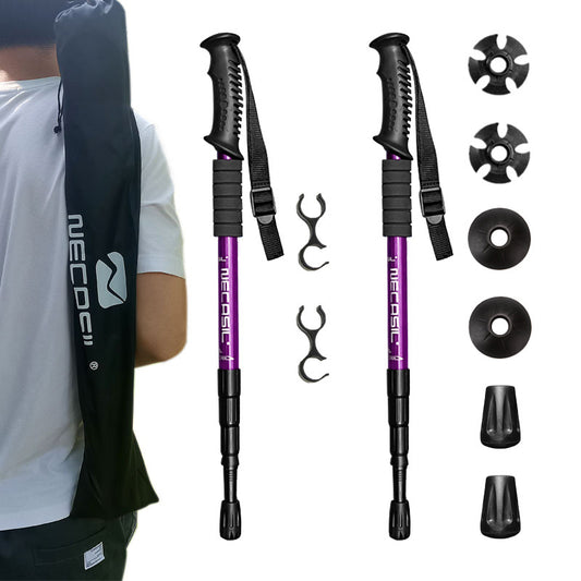 Buy Aluminum Alloy Hiking Poles Four Sections 50-110CM Trekking global swanky 3