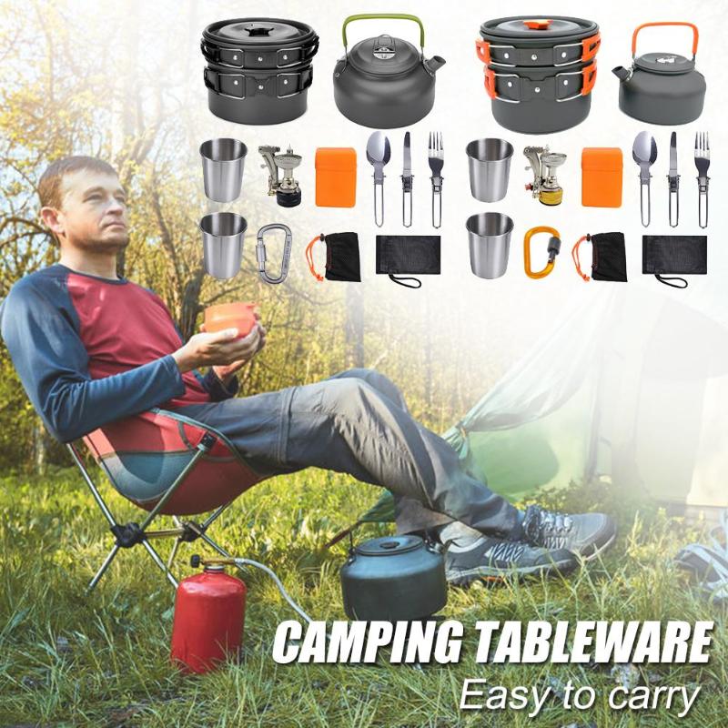 Buy Aluminum Camping Cookware Kit Outdoor Cooking Travel Set globalswanky 01