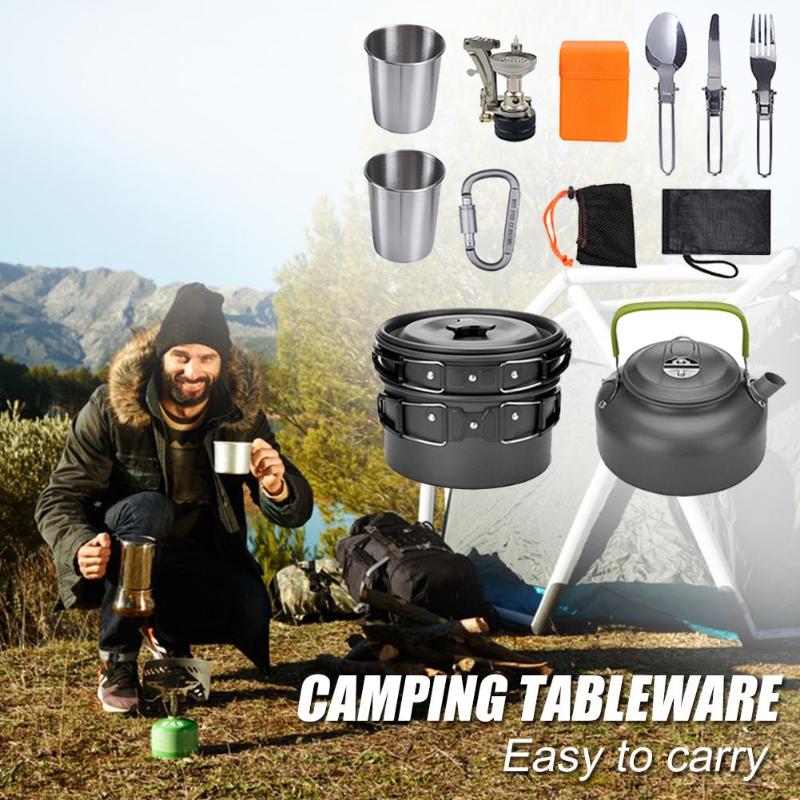 Buy Aluminum Camping Cookware Kit Outdoor Cooking Travel Set globalswanky 02
